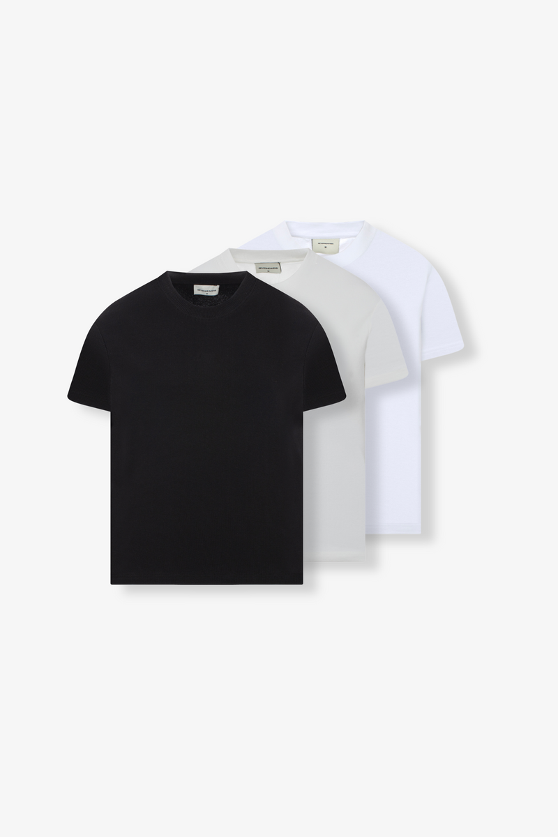 Padded Slim Fit Solid Color T-Shirt Set